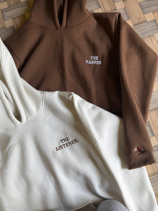 The yapper The listener hoodie combo couple, bestie, siblings set