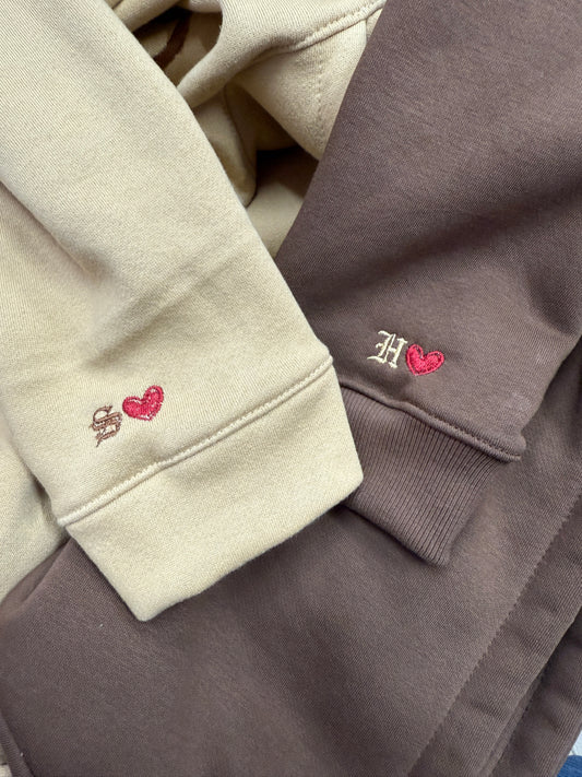 Roman english initial sleeve Custom Hoodie, Sweatshirt