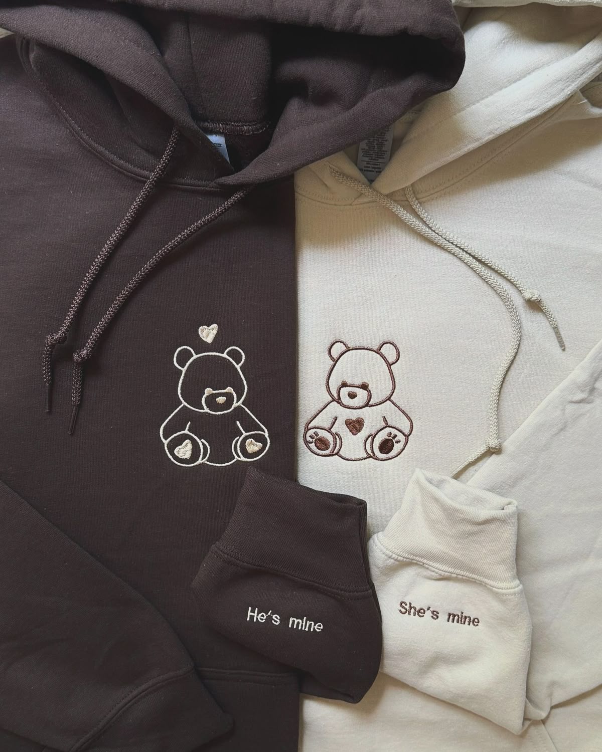 Couple bear love Panda Set Hoodie, Sweatshirt