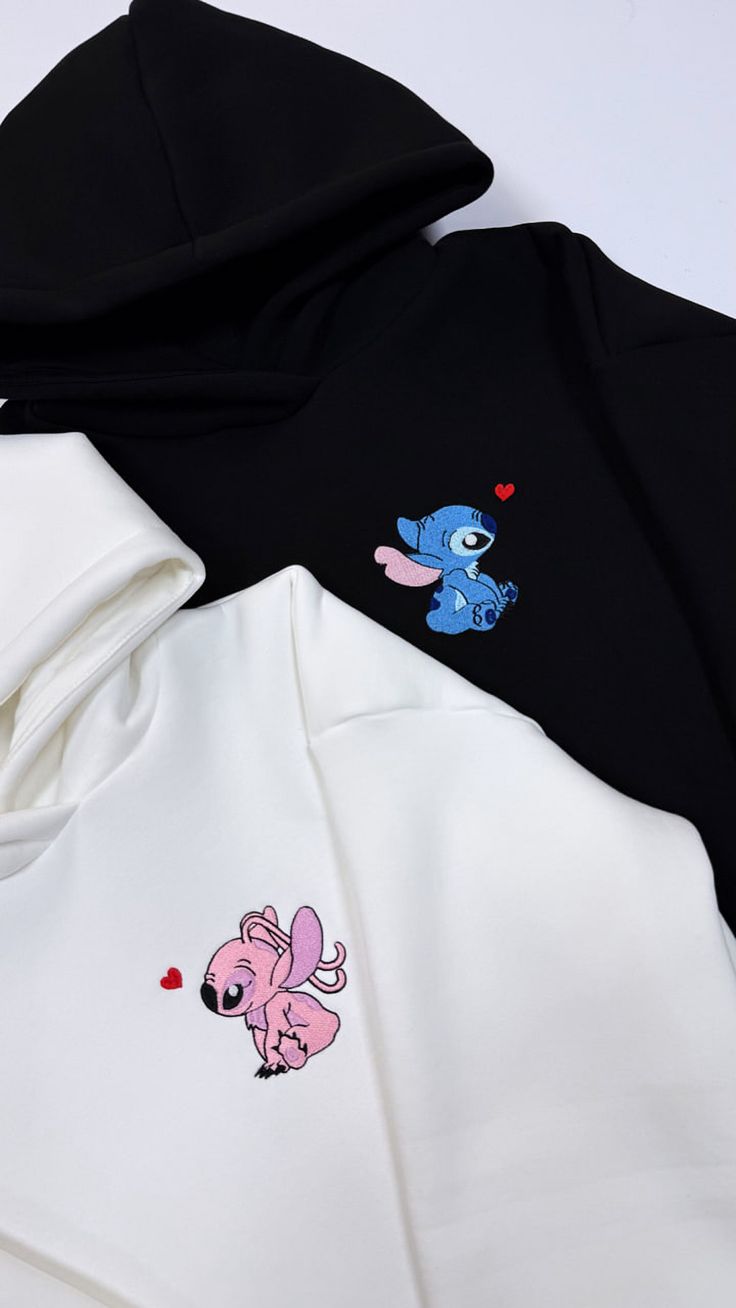 Angel Stitch Embroidery Hoodie , Sweatshirt Couple gifts Couple Set