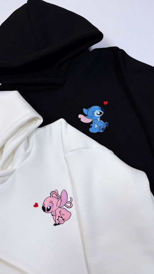 Angel Stitch Embroidery Hoodie , Sweatshirt Couple gifts Couple Set