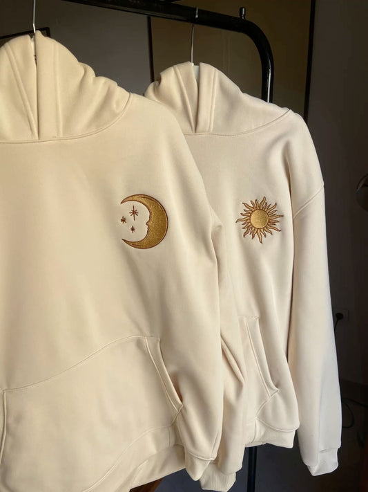 Sun moon hoodie sweatshirt combo couple bestfriend set