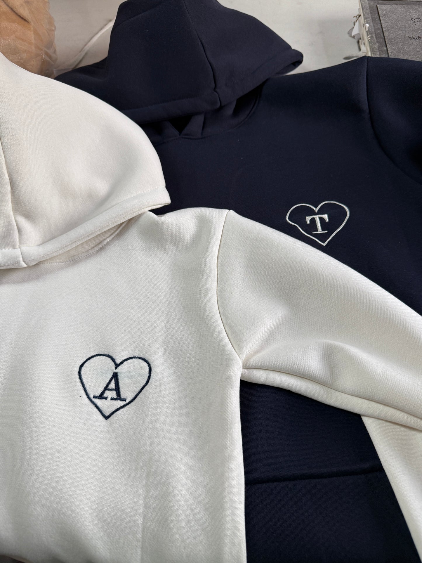 Initials in Heart Sweatshirt, Hoodie Combo