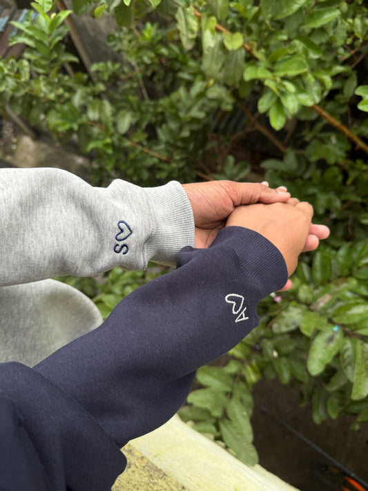 Outline Heart Initial Custom sleeve Hoodie , Sweatshirt Combo