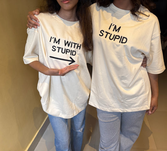 I'm with stupid , I'm stupide Matching Tshirt Besties Combo