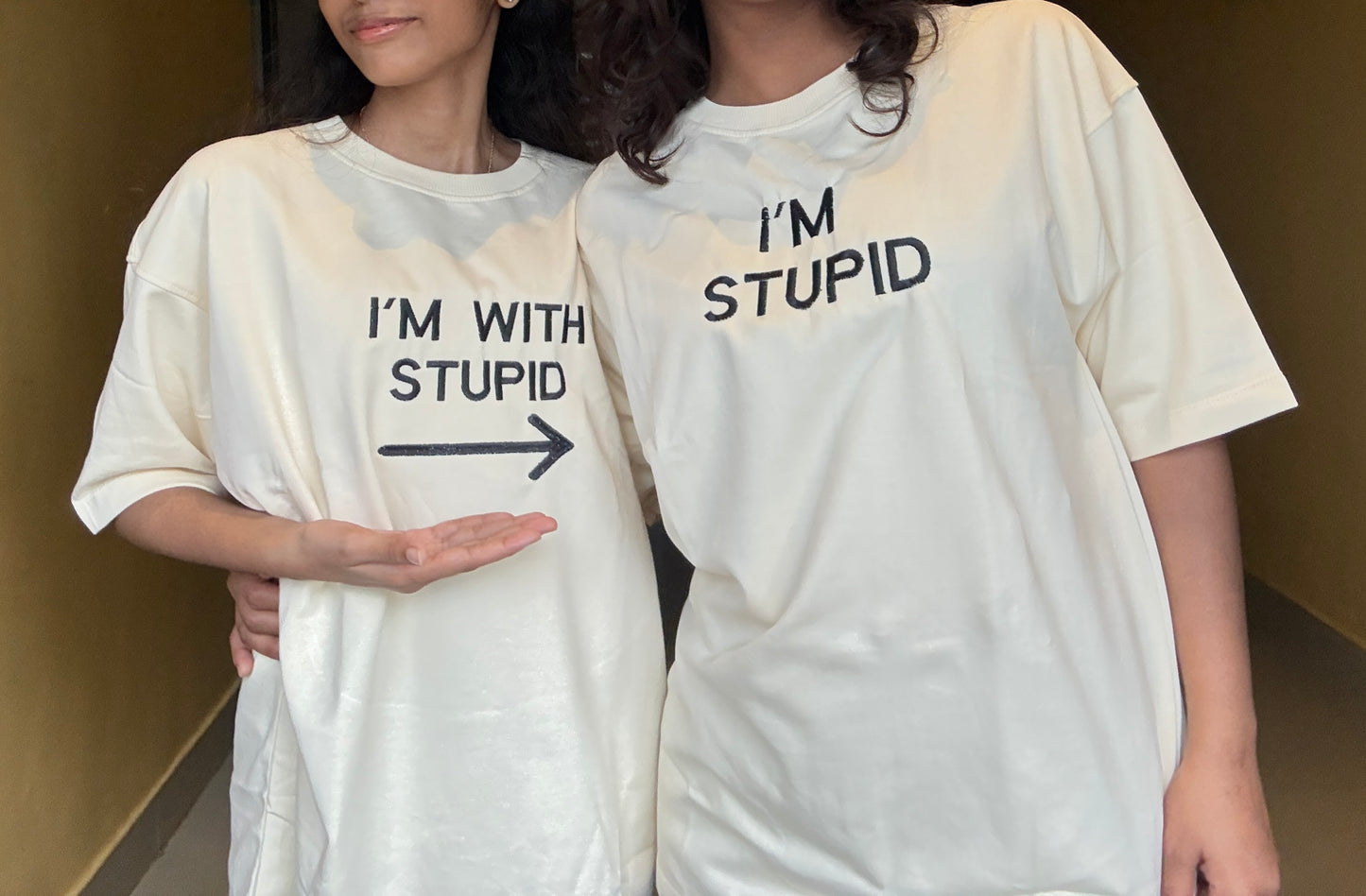 I'm with stupid , I'm stupide Matching Tshirt Besties Combo