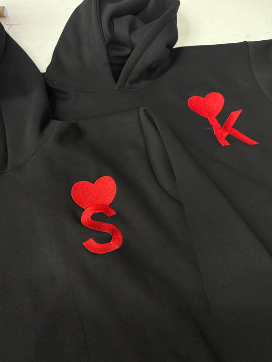 Initial With heart Hoodie, Sweatshirt Combo