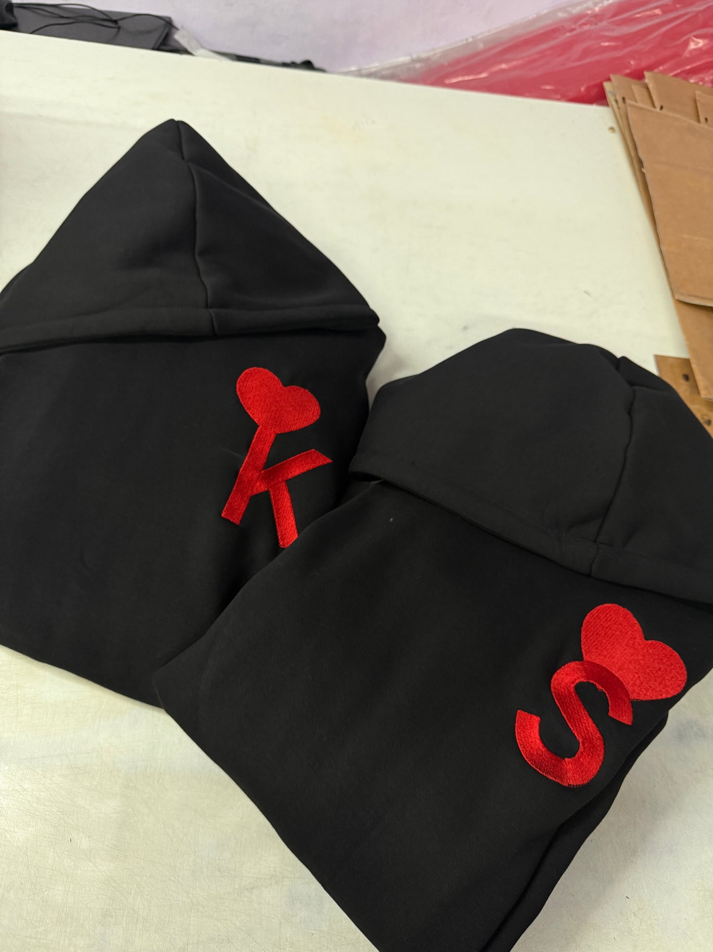 Initial With heart Hoodie, Sweatshirt Combo