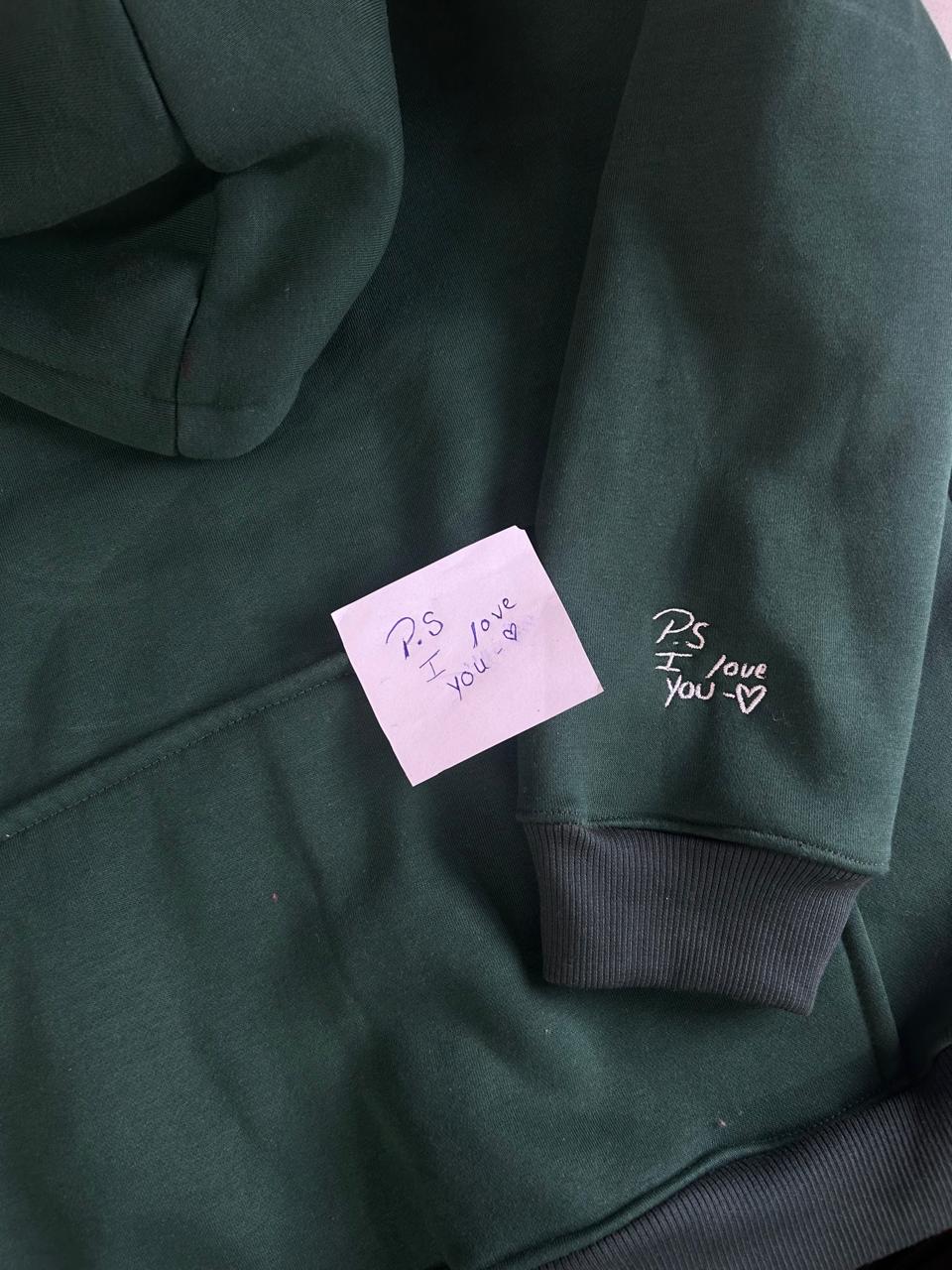 Custom Handwriting Embroidery,Singe Hoodie Sweatshirt