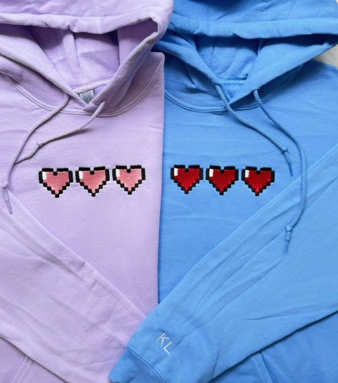 Pixel Heart Matching Hoodie