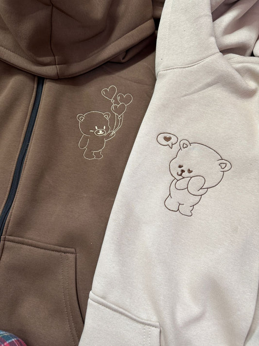 Bear Love Matching Zipper Hoodie
