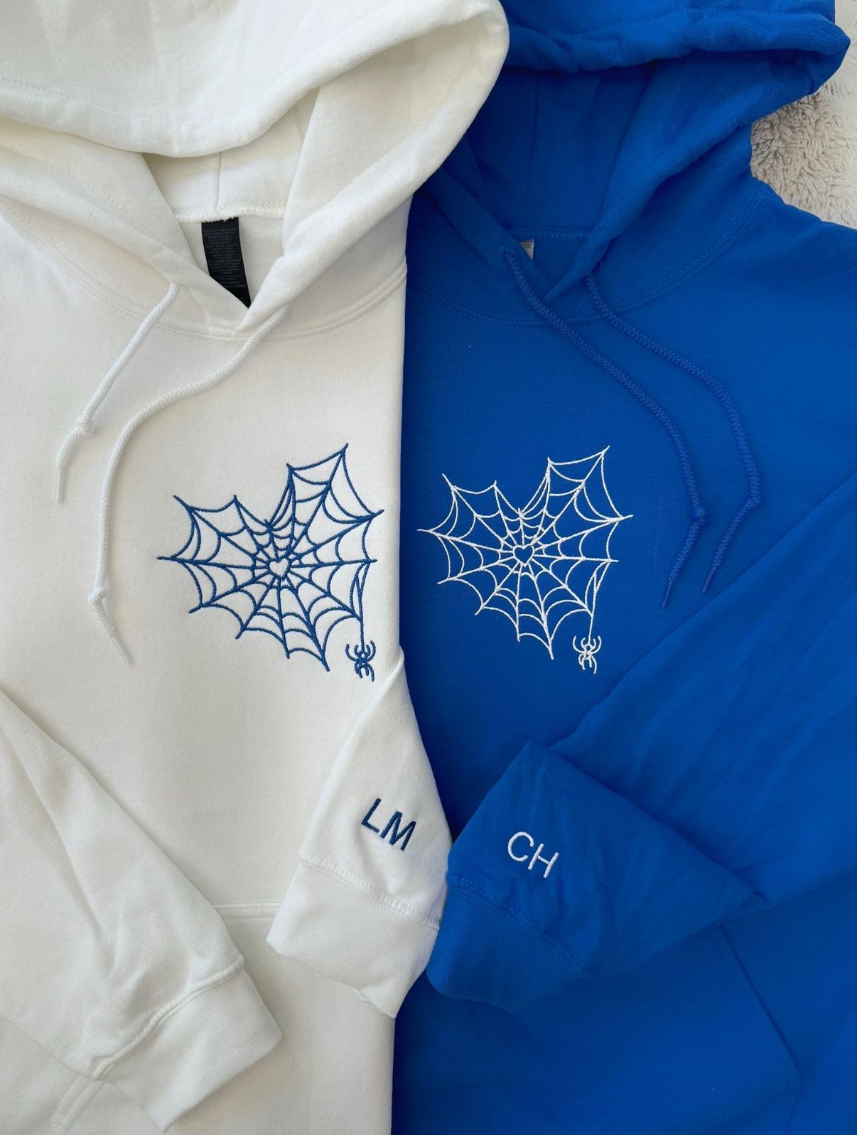 Spider Web Heart Embroidery Hoodie Combo