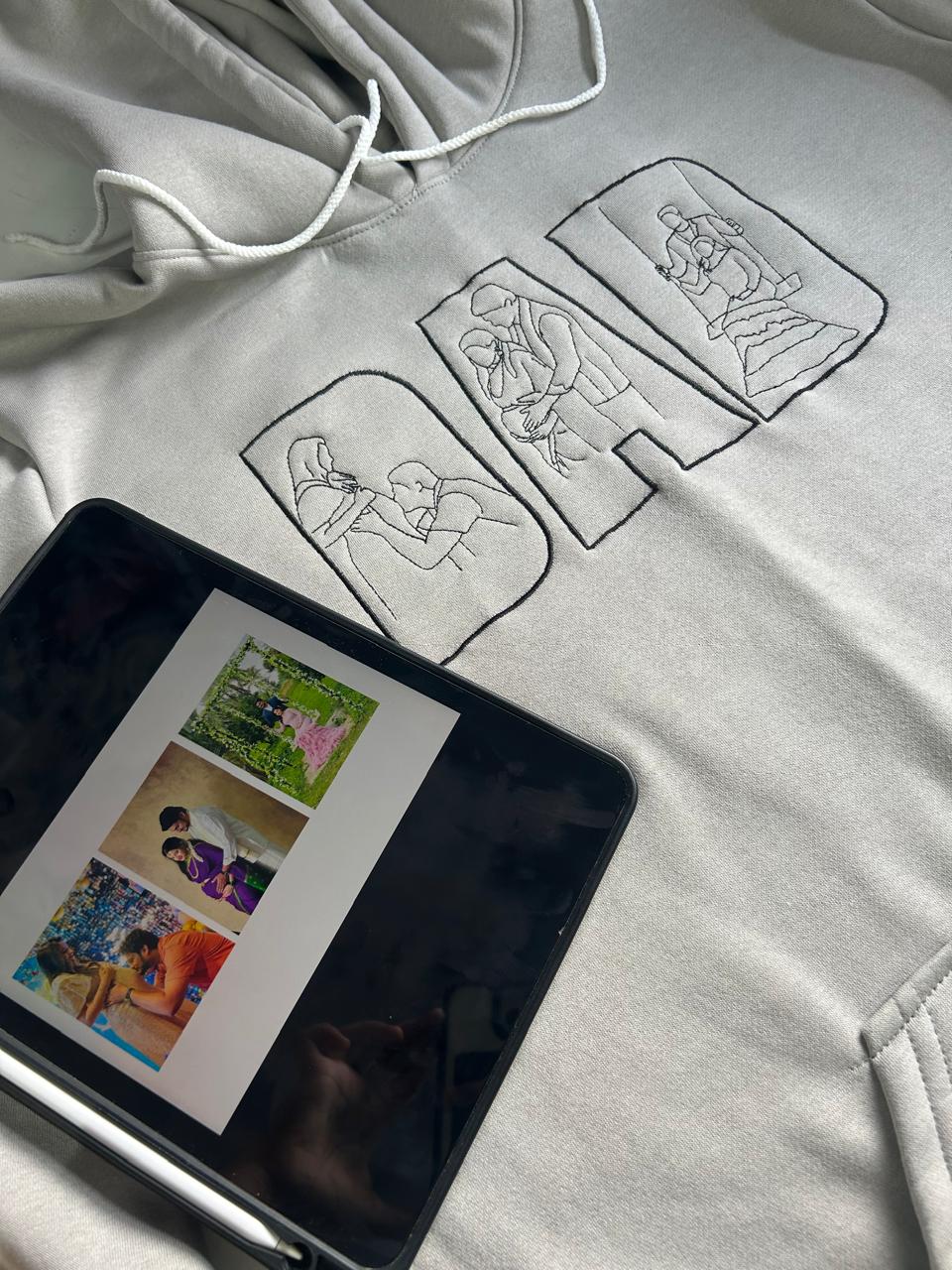 DAD Photo Embroidery Custom sleeves option