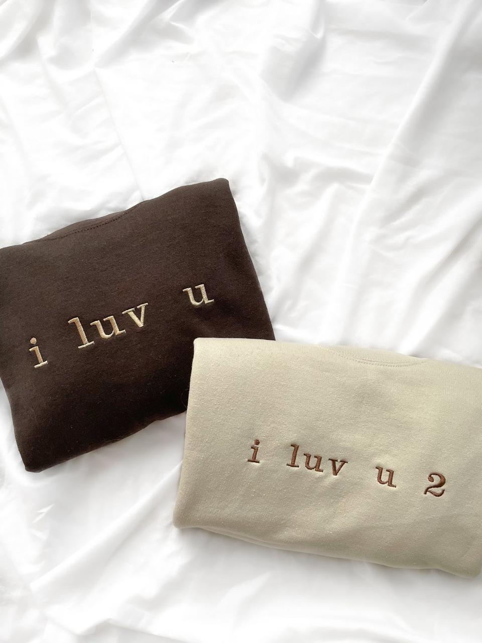 I luv u , I luv u 2 Crewneck Hoodie pair