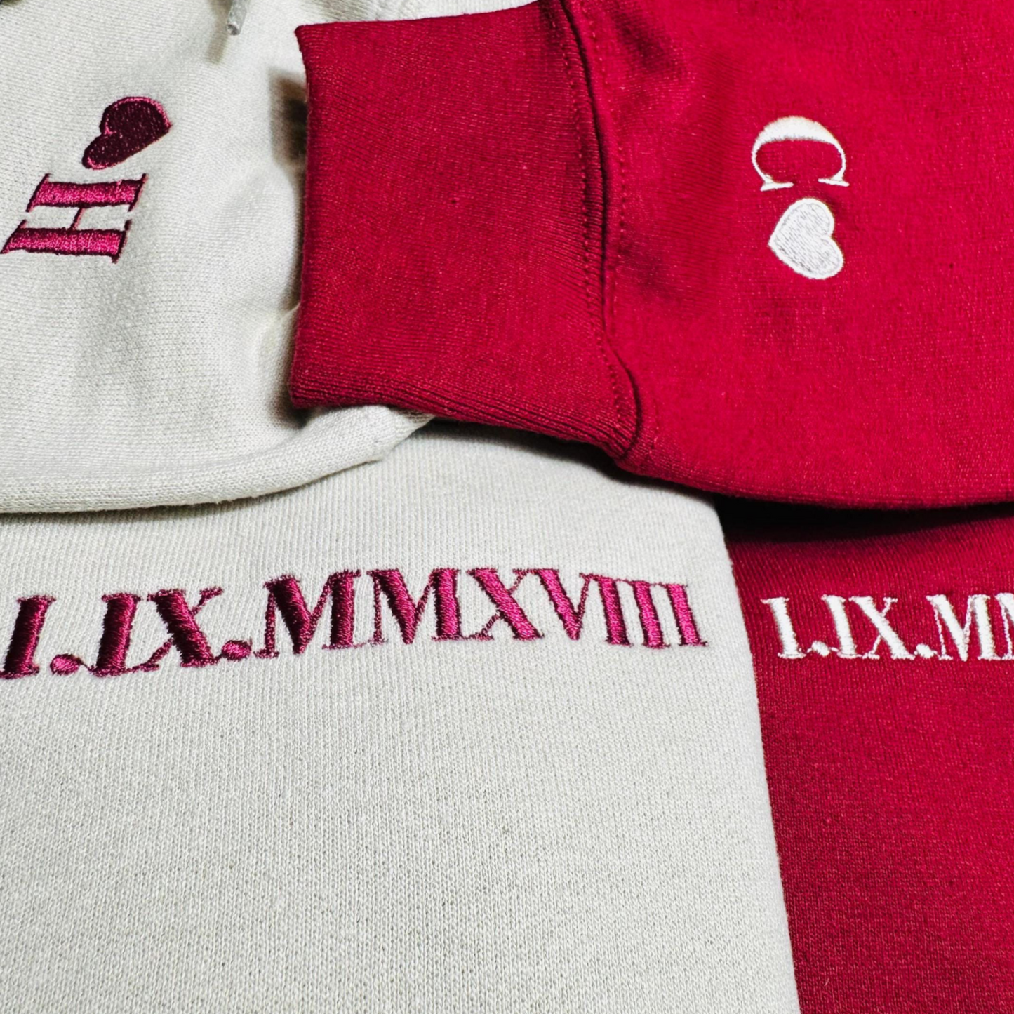 Custom Date & Custom Sleeve Text Hoodie ,Sweatshirt Combo
