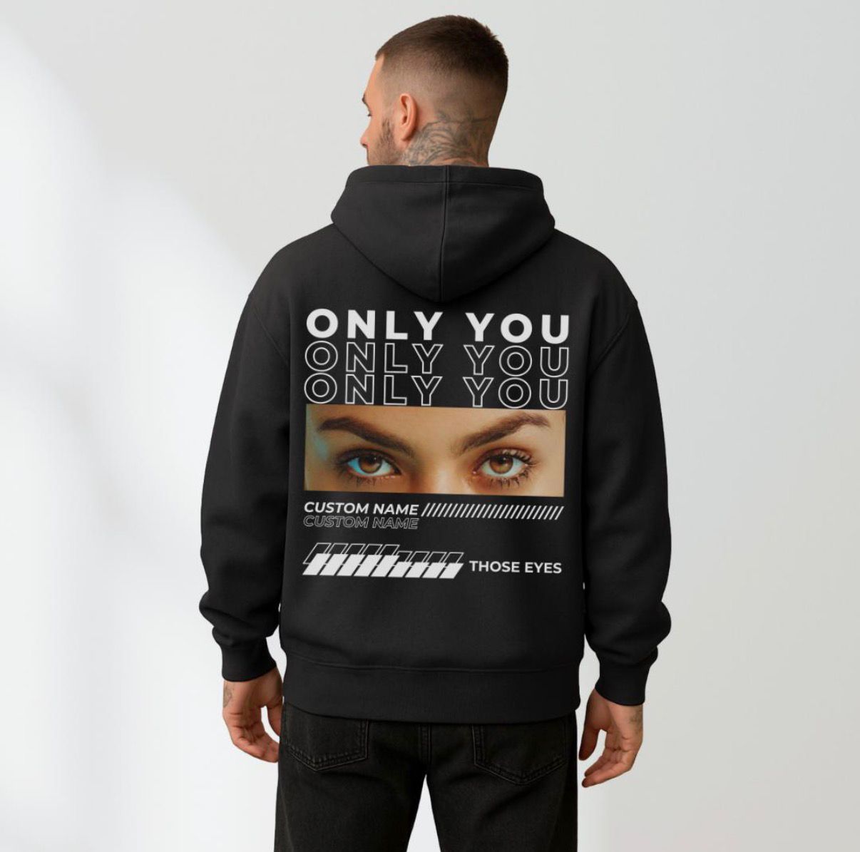 Only you eyes printed hoodie