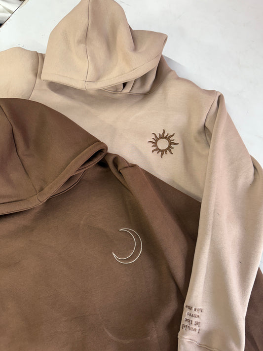 Sun Moon hoodie embroidered pair matching couple set gifting combo