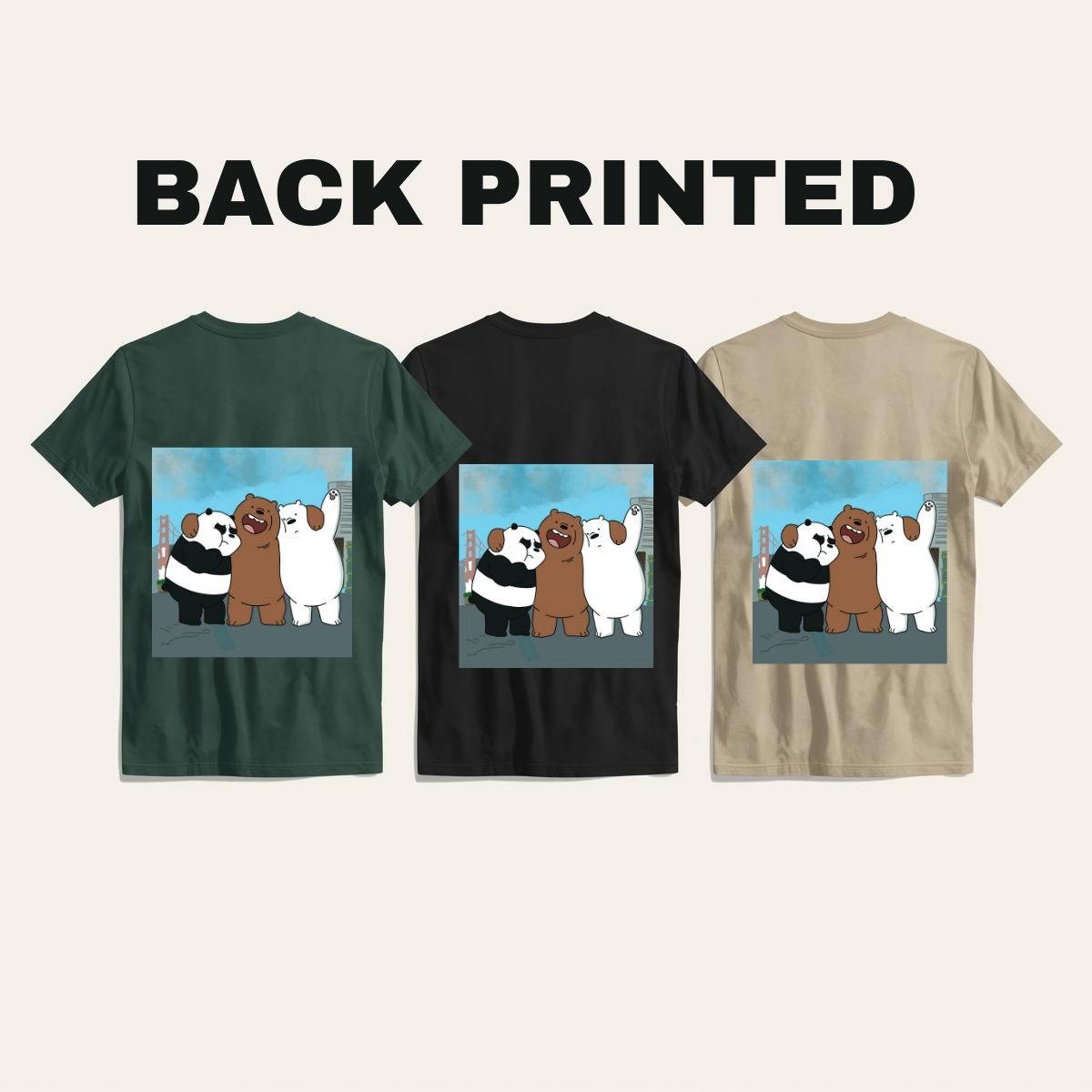 TRIO we bare bear Tshirt Set