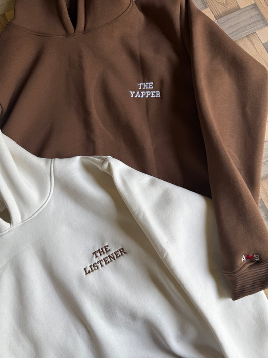 The yapper The listener hoodie combo couple, bestie, siblings set