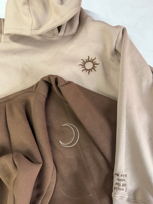 Sun Moon hoodie embroidered pair matching couple set gifting combo