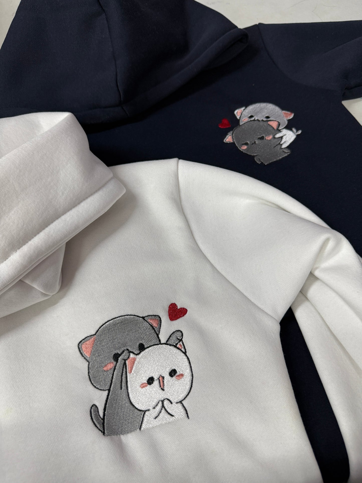 Dudu Bubu Couple Cartoon Embroidered Hoodie , Sweatshirt Combo