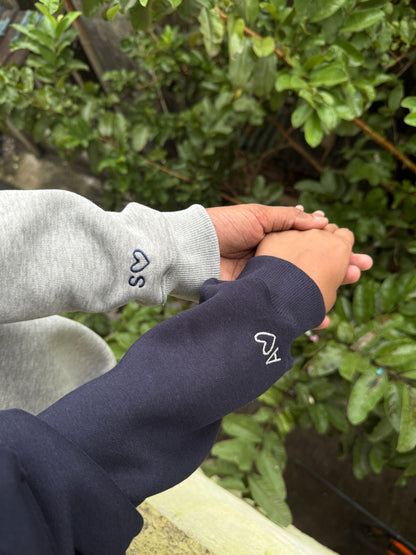 Outline Heart Initial Custom sleeve Hoodie , Sweatshirt Combo