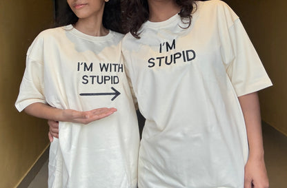 I'm with stupid , I'm stupide Matching Tshirt Besties Combo
