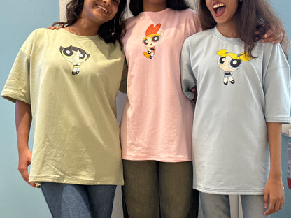 Powerpuff girls Bestie Trio T-Shirt Set of 3 Front Print Back print