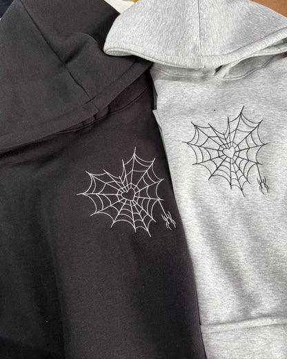 Spider Web Heart Embroidery Hoodie Combo