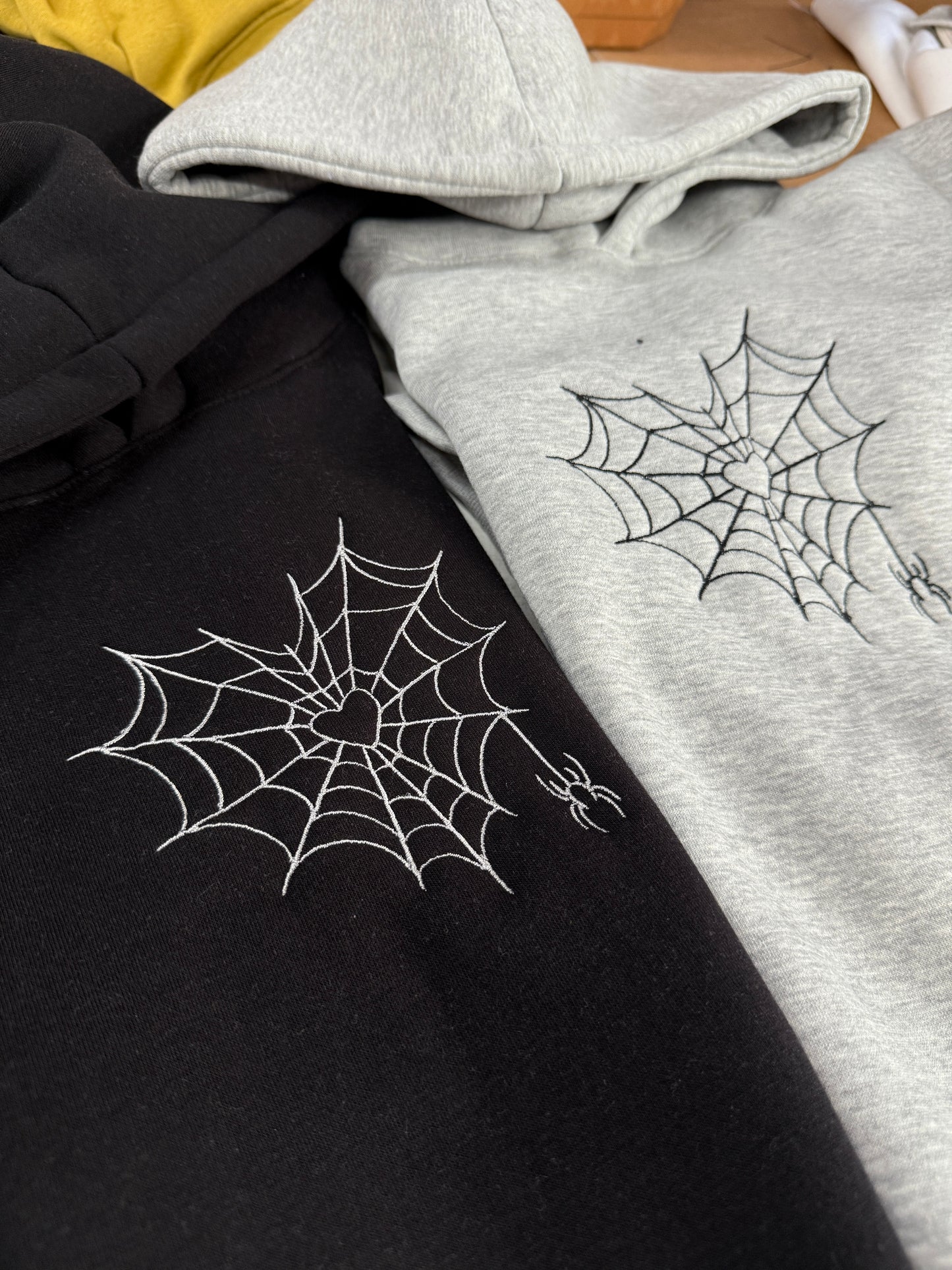Spider Web Heart Embroidery Hoodie Combo