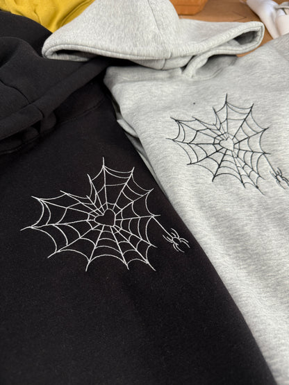 Spider Web Heart Embroidery Hoodie Combo