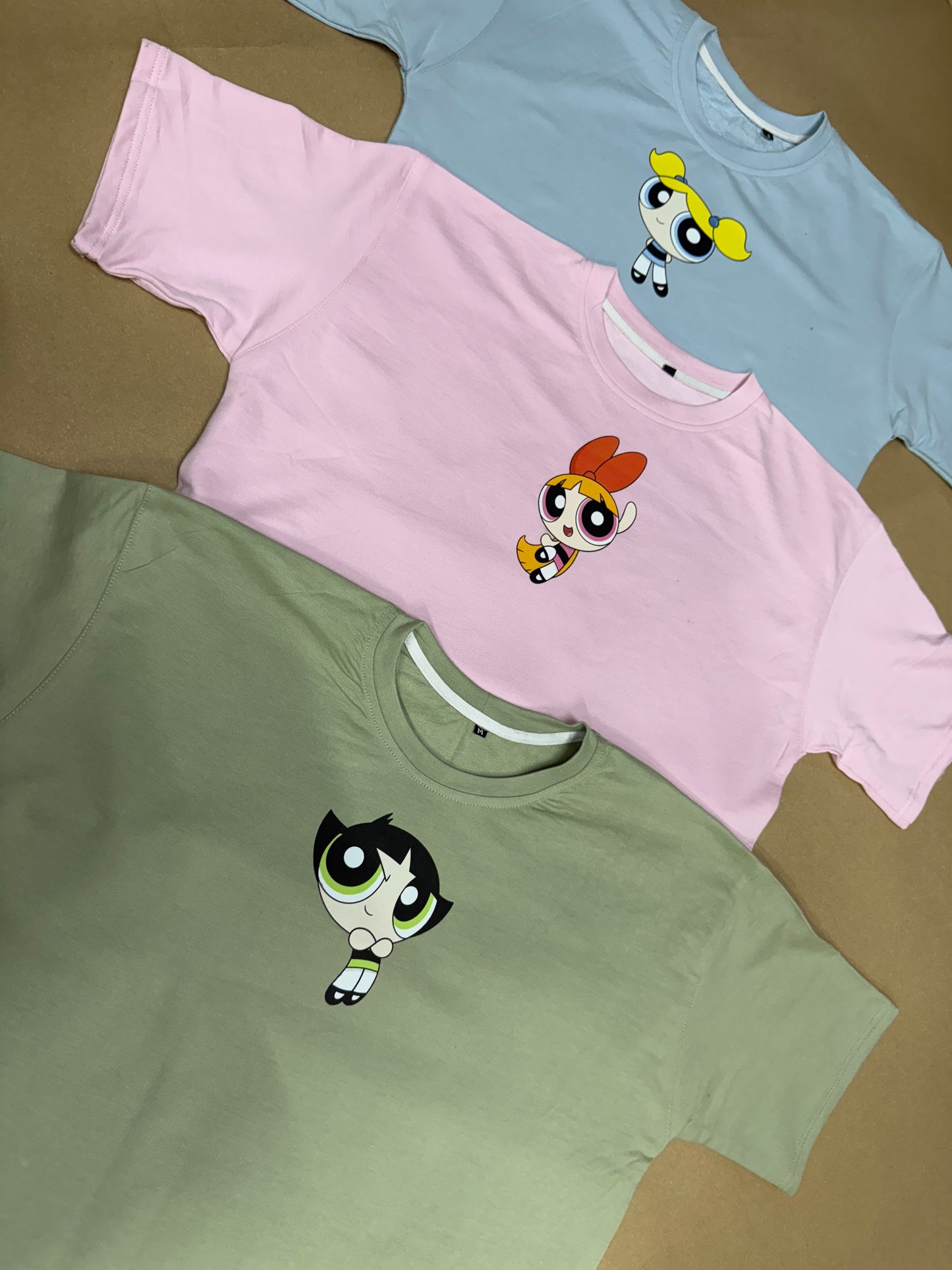 Powerpuff girls Bestie Trio T-Shirt Set of 3 Front Print Back print