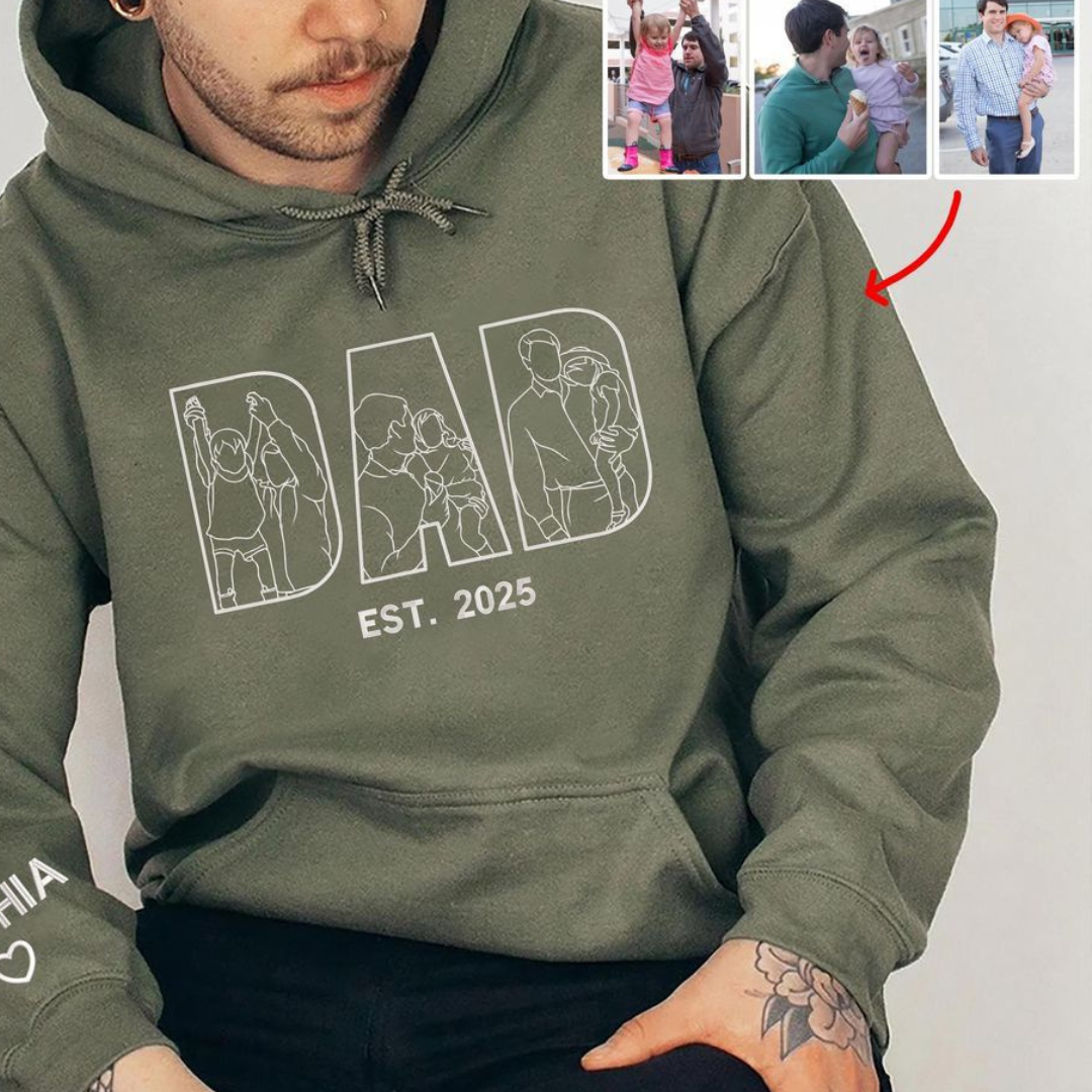 DAD Photo  Embroidery Custom sleeves option