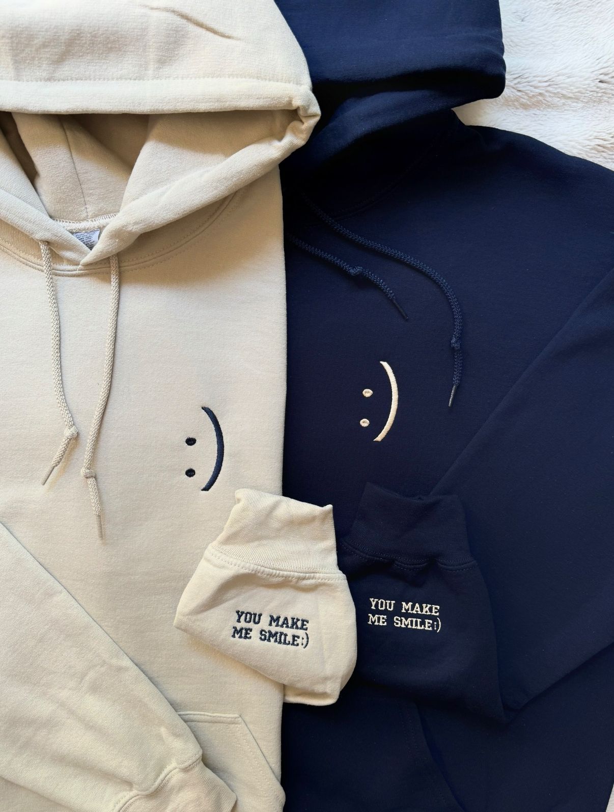 You Make Me Smile Matching Couples Embroidery Set