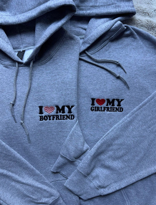 I love My Girlfriend/Boyfriend Hoodie Combo