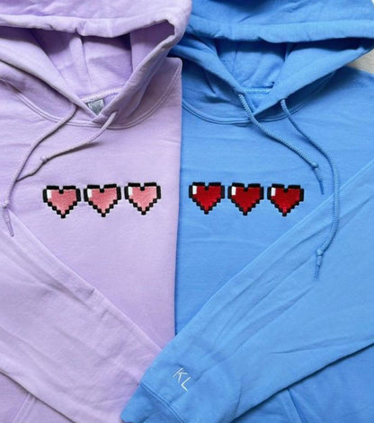 Pixel Heart Matching Hoodie