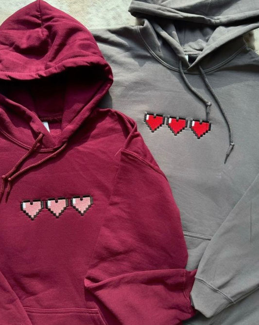 Pixel Heart Matching Hoodie