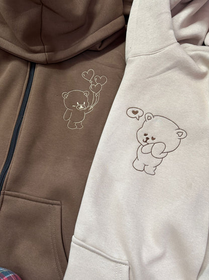 Bear Love Matching Zipper Hoodie