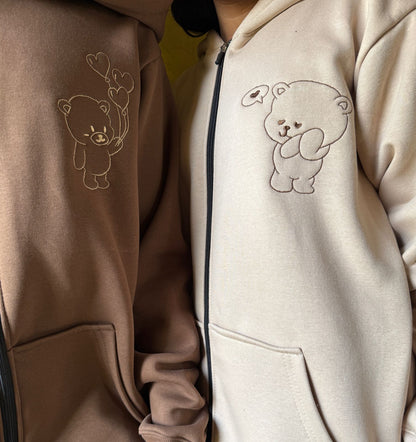 Bear Love Matching Zipper Hoodie