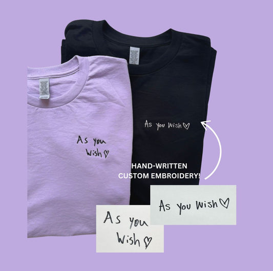 Handwriting on T-shirt