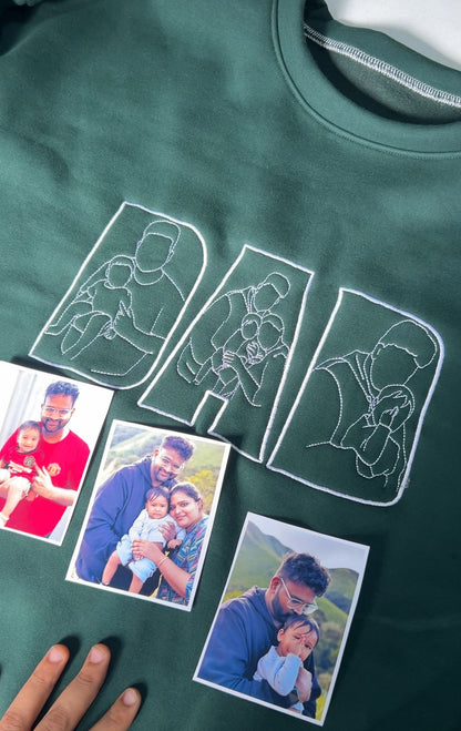 DAD Photo  Embroidery Custom sleeves option