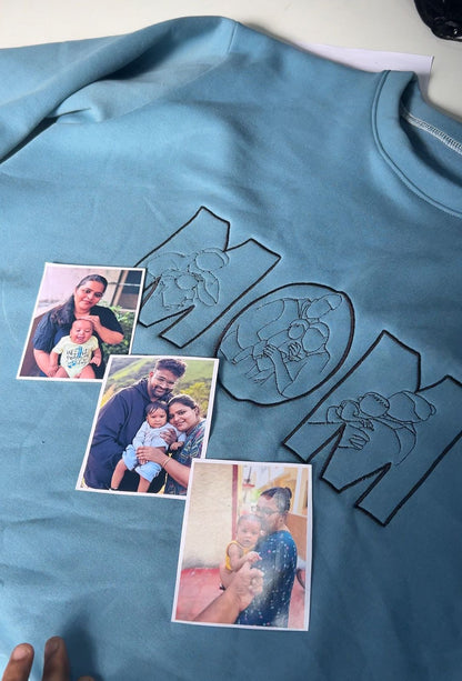 MOM photo Embroidery Custom Sleeves option