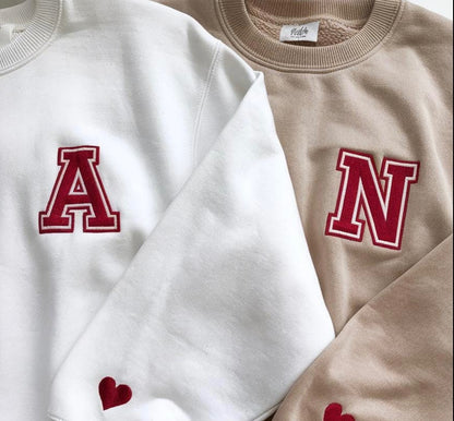 Initial Patch Sweatshirt Custom Option Available