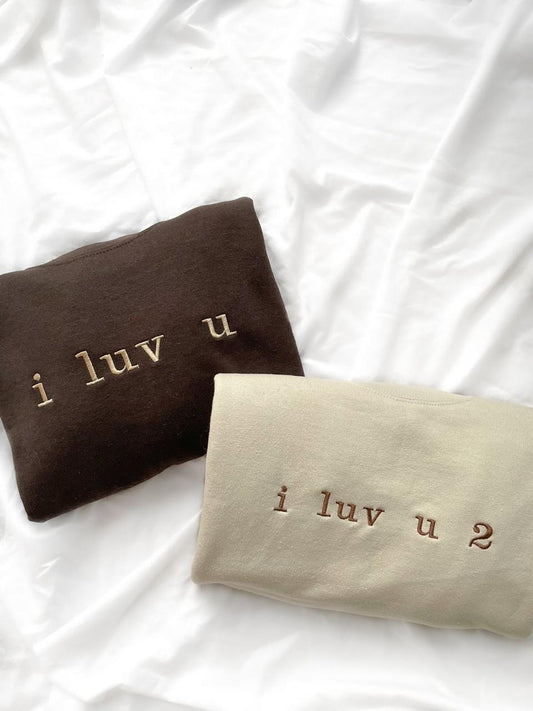 I luv u , I luv u 2 Crewneck Hoodie pair