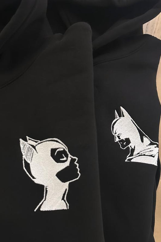 Batman Batwoman Embroidery Hoodie Pack