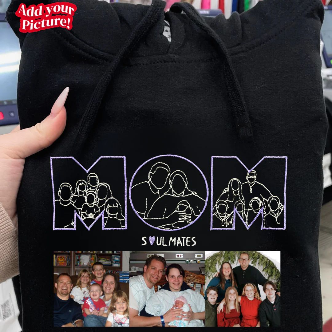 MOM photo Embroidery Custom Sleeves option