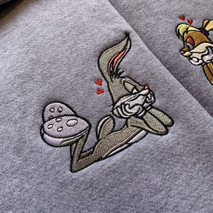 Lola and bugs bunny Playful Cute Couple Hoodie