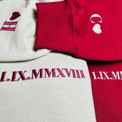 Custom Date & Custom Sleeve Text Hoodie ,Sweatshirt Combo