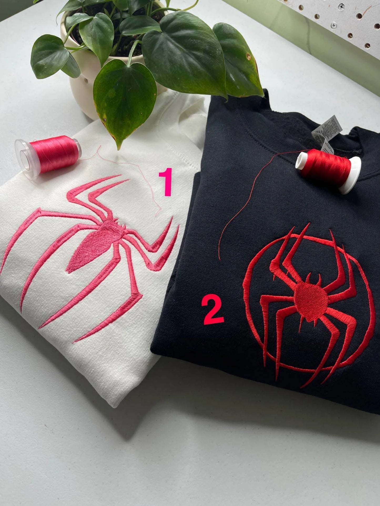 Spider Couple Embroidery Hoodie Sweatshirt Custom Sleeve