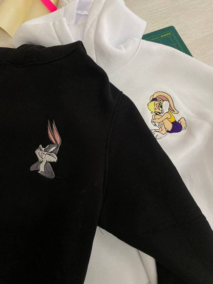 Lola and Bugs Bunny Hoodies Cartoon Embroidered